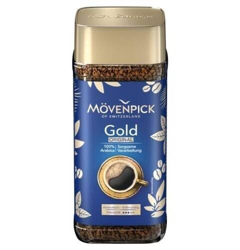 Movenpick Gold Original Imported Instant Coffee - Classic Instant Powder, With Rich Aroma, 100% Arabica Blend, Strong Freeze Dried, Premium Pure Roasted, High Caffeine Flavour, Weight 100g