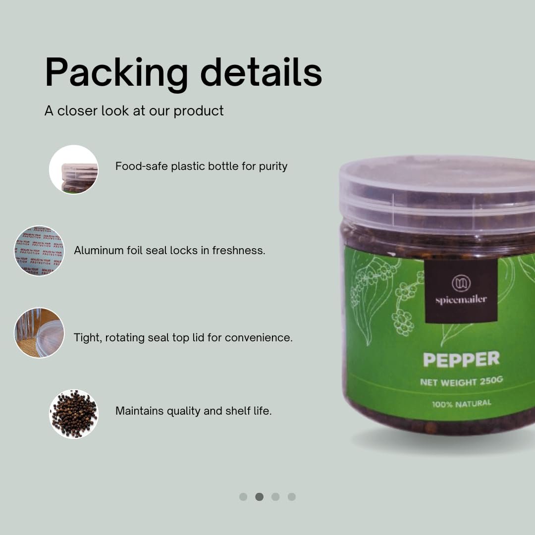 Premium Black Pepper – 250g | Pure & Natural Kali Mirch for Cooking, Seasoning, and Spicing Up Dishes | Bold Flavor and Aroma - Image 5