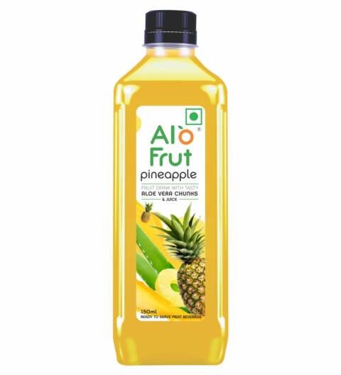 Pineapple Fruit Drink with Tasty Aloevera Chunks & Juice | Goodness of Fruits and Aloevera | Ready-to-Serve Fruit - 150 ml (Pack of 45)