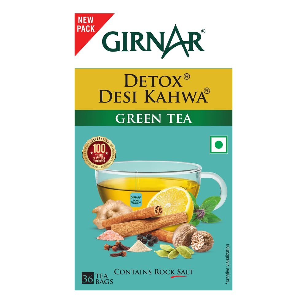 Food & Beverages Pvt. Ltd. Detox Green Tea - Desi Kahwa (36 Tea Bags) 90 gm - Image 5