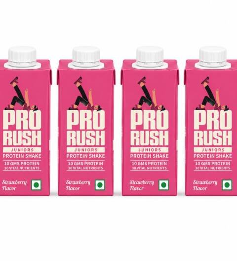 Strawberry Protein Shake 250ml (Pack of 4) | Ready-to-Drink Protein Beverage with High Protein & Vitamins | Strawberry Flavour | Post Workout & Daily Nutrition Drink