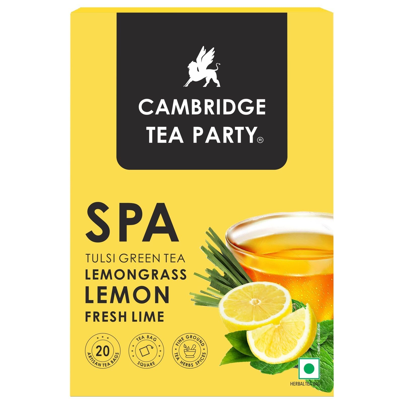 Spa 20 Tea Bags, Lemon Lime Lemongrass Tulsi Green Tea