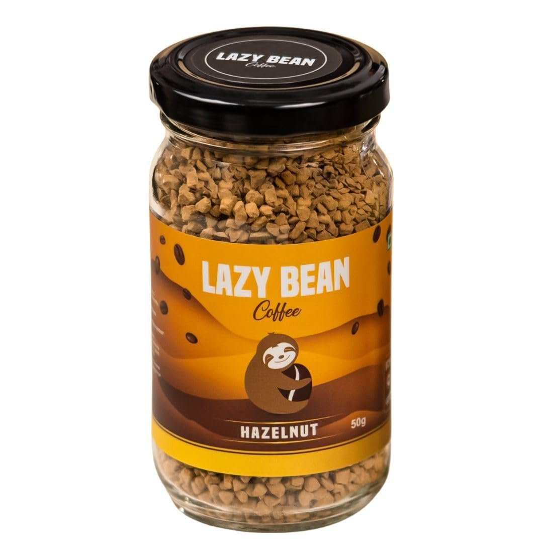 Hazelnut Flavoured - Premium Instant Coffee Powder 50 g | Strong Black Coffee, Rich Aroma, Quick-Dissolving Granules | Ready in Seconds for Hot or Iced Brews at Home, Office, Travel