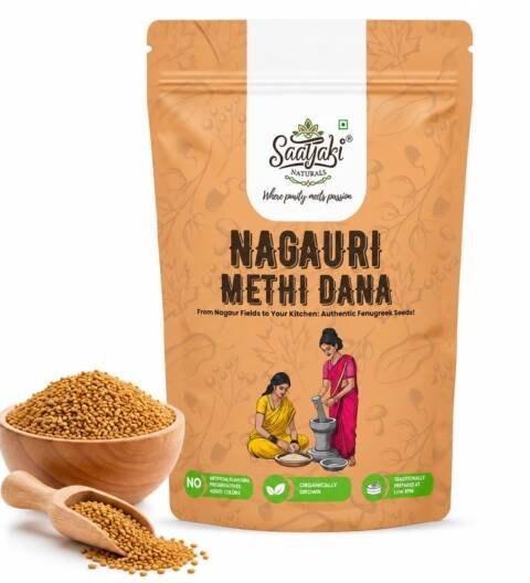 Organic Methi Seeds - 500gm | Preimium Quality Fenugreek Seeds | Sabut Methi Dana | Menthulu Seeds | Vendayam |Hygenically Packed and Perfect for Daily Cooking, Tadka and Pickles