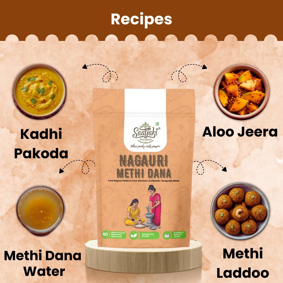 Organic Methi Seeds - 500gm | Preimium Quality Fenugreek Seeds | Sabut Methi Dana | Menthulu Seeds | Vendayam |Hygenically Packed and Perfect for Daily Cooking, Tadka and Pickles - Image 4