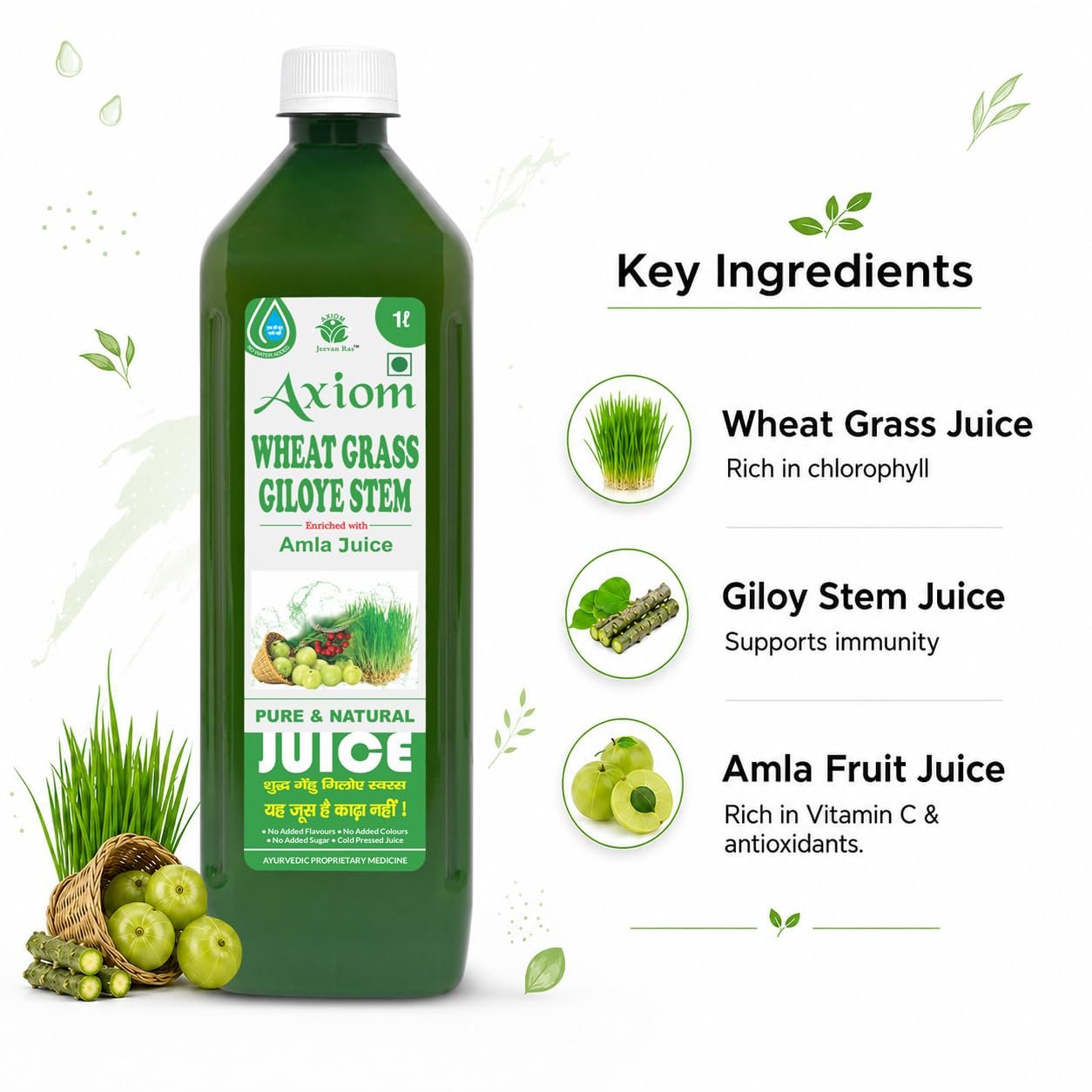 Wheat Grass & Giloy Stem Extract |Natural Detox & Blood Purification – 1000 ml - Image 2