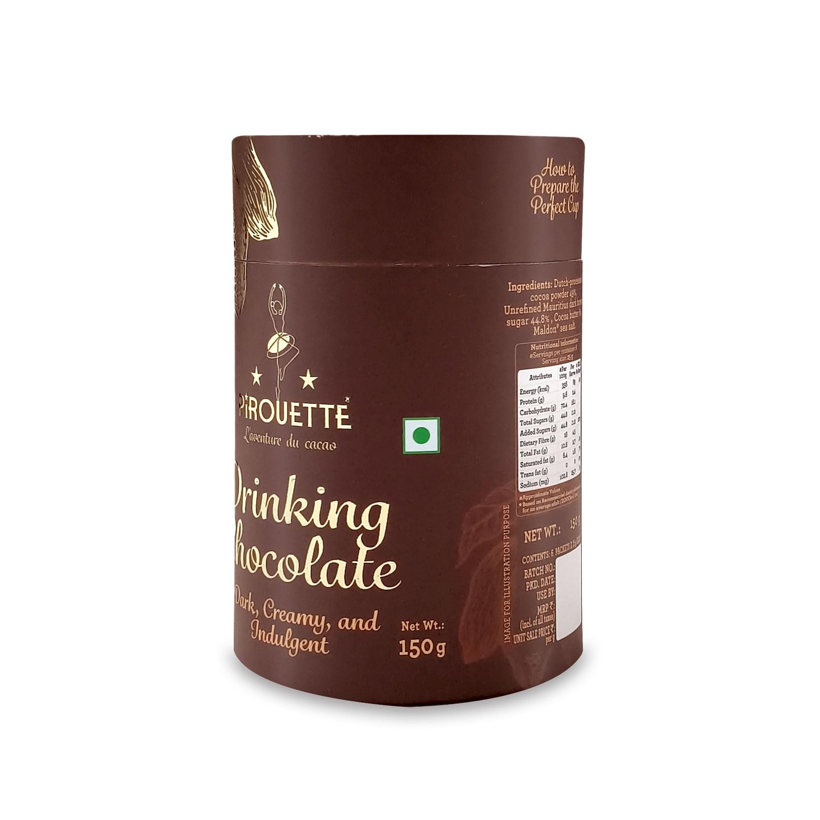 Drinking Chocolate | 55% Cocoa | Dark, Creamy & Indulgent | Premium Hot Chocolate Mix with Cocoa Butter, Unrefined Mauritius Dark Brown Sugar & Maldon Sea Salt | No Fillers No milk powder | 150g (6 x 25g Sachets) | Christmas Gifting - Image 7