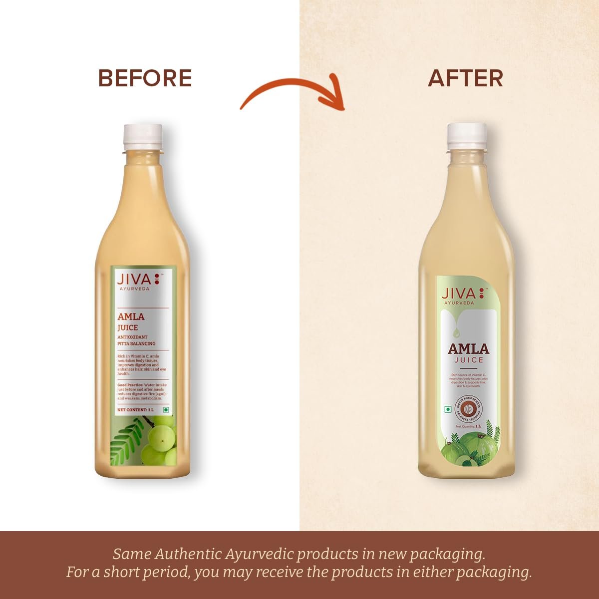 Jiva Amla Juice 1 Litre | Improves Digestion, Boosts Immunity, Promotes Healthy Hair & Skin | Cold Pressed Fresh Amlas, Rich in Vitamin C & Antioxidants, With No Artificial Flavours (Pack of 1) - Image 2