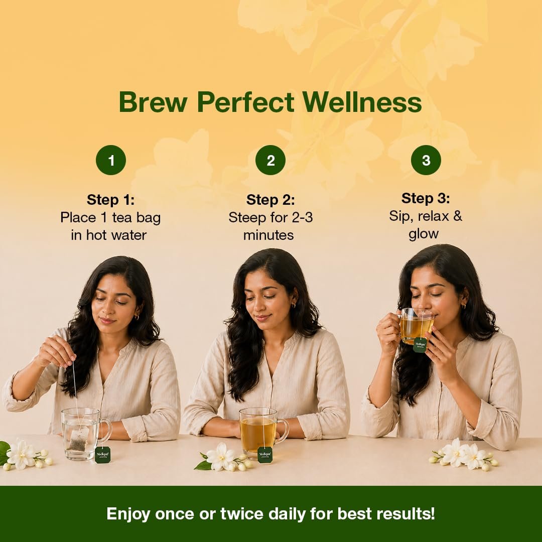 Jasmine Tea Bags | Caffeine Free Herbal Tea for Weight Loss, Stress Relief & Water Retention | Jasmine Infusion for Daily Wellness - Image 8