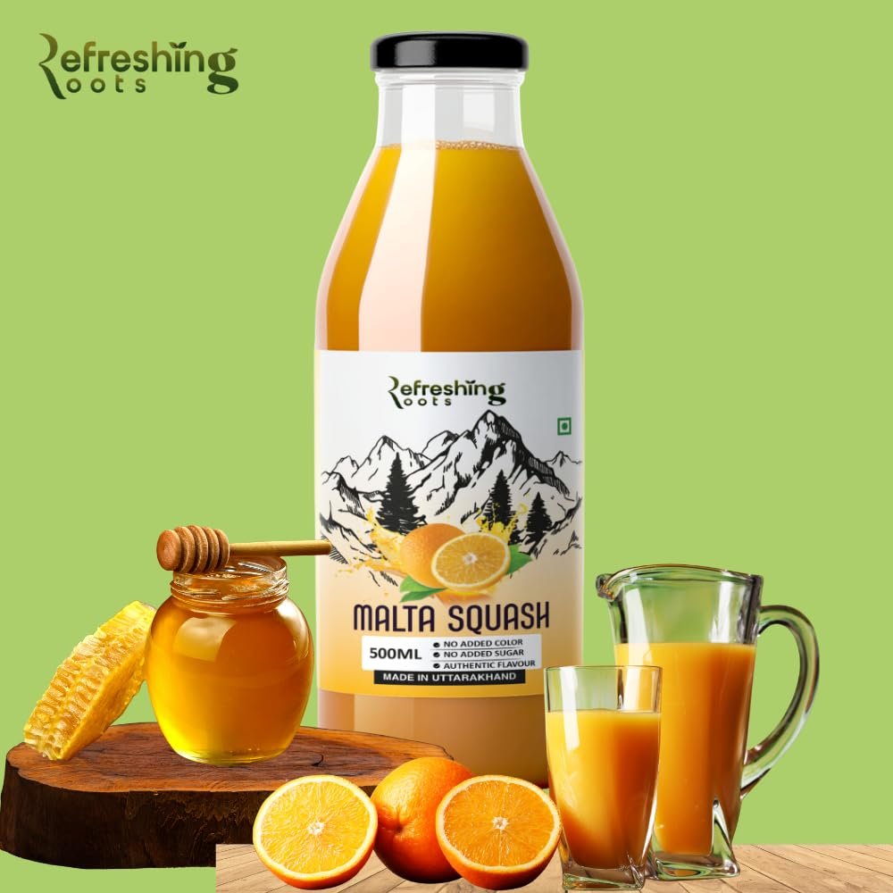 Malta Squash and Buransh Squash Combo, No Added Sugar, Natural Flavors, 500ml Glass Bottles, Made in Uttarakhand - Image 7