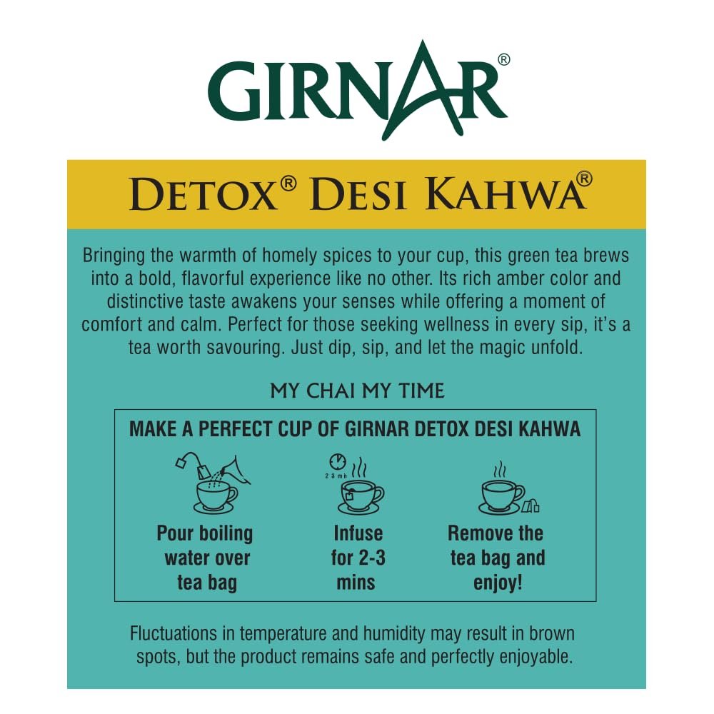 Food & Beverages Pvt. Ltd. Detox Green Tea - Desi Kahwa (36 Tea Bags) 90 gm - Image 3