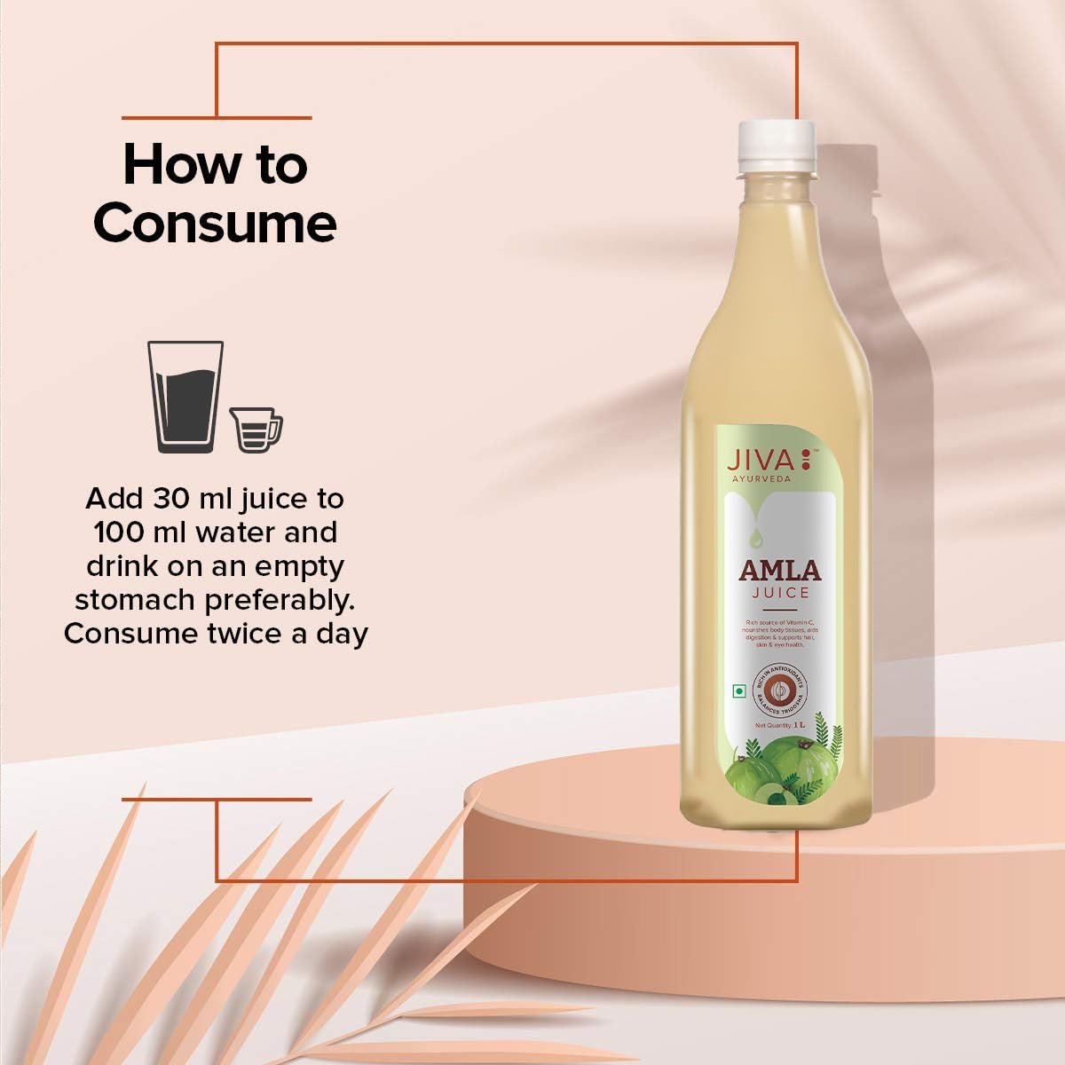 Jiva Amla Juice 1 Litre | Improves Digestion, Boosts Immunity, Promotes Healthy Hair & Skin | Cold Pressed Fresh Amlas, Rich in Vitamin C & Antioxidants, With No Artificial Flavours (Pack of 1) - Image 5