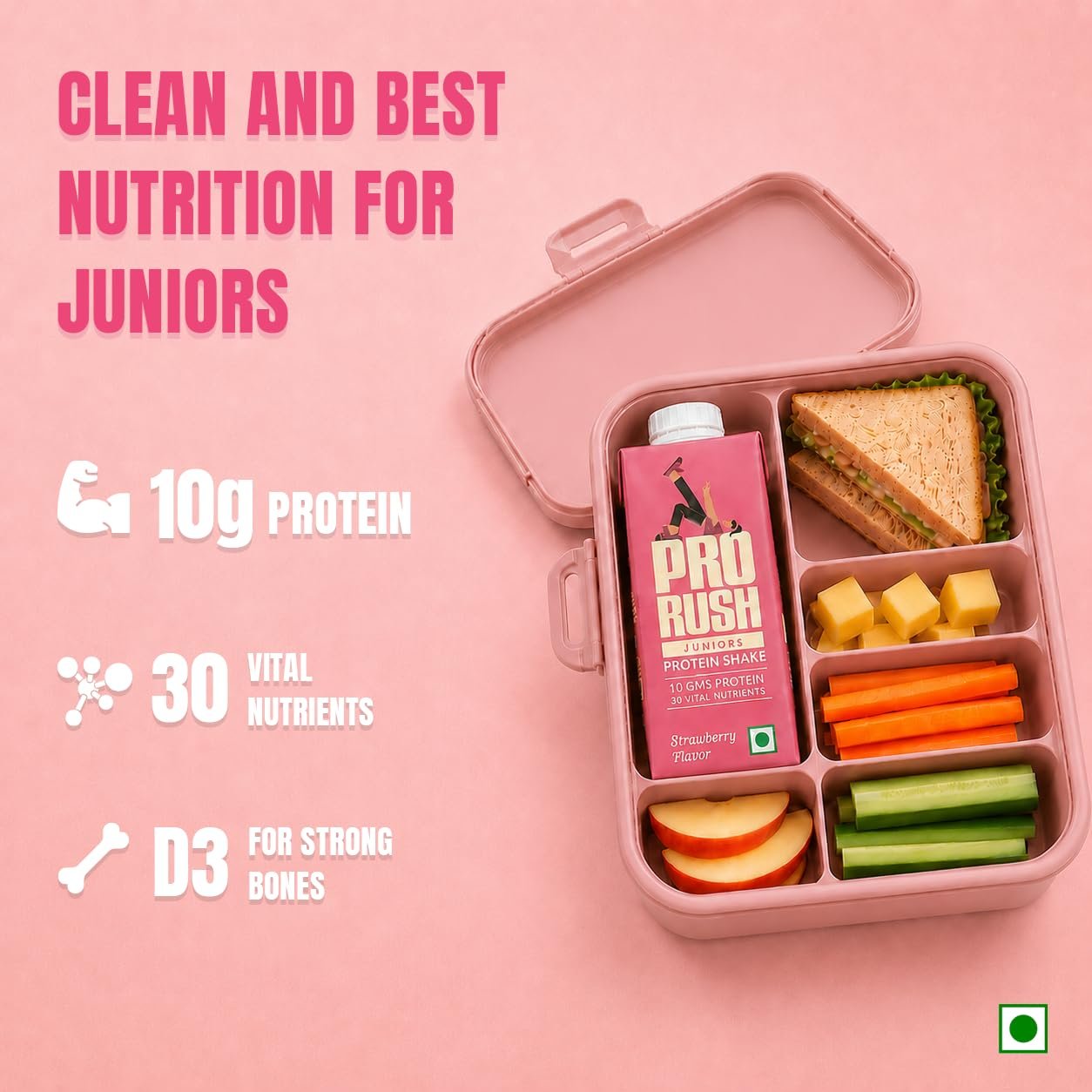 Strawberry Protein Shake 250ml (Pack of 4) | Ready-to-Drink Protein Beverage with High Protein & Vitamins | Strawberry Flavour | Post Workout & Daily Nutrition Drink - Image 2