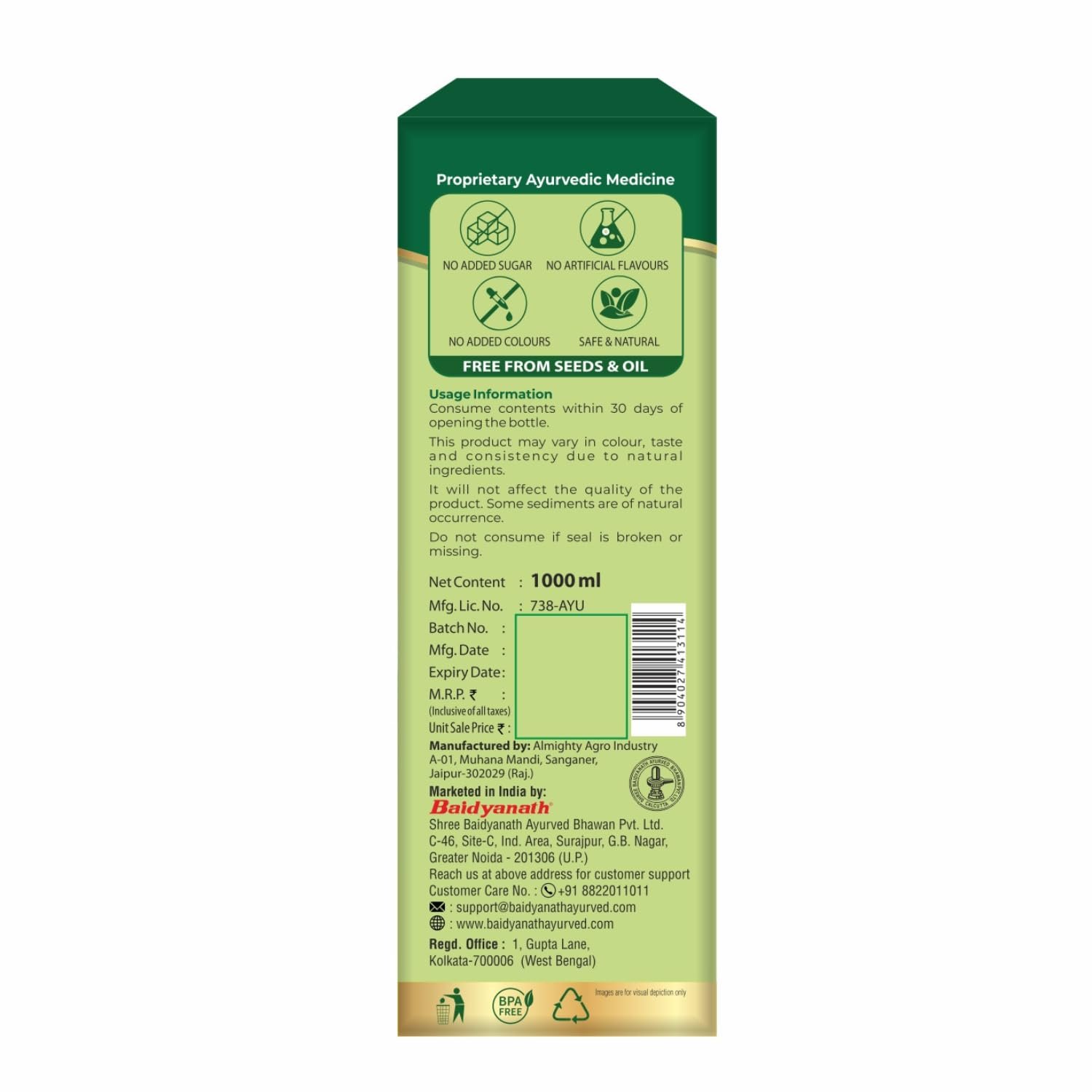Wheatgrass Juice 1 Litre | Pure Green Superfood Wellness Drink | Supports Detox, Immunity & Gut Health | Rich in Vitamins, Minerals & Chlorophyll | No Added Sugar | For Men & Women - Image 3