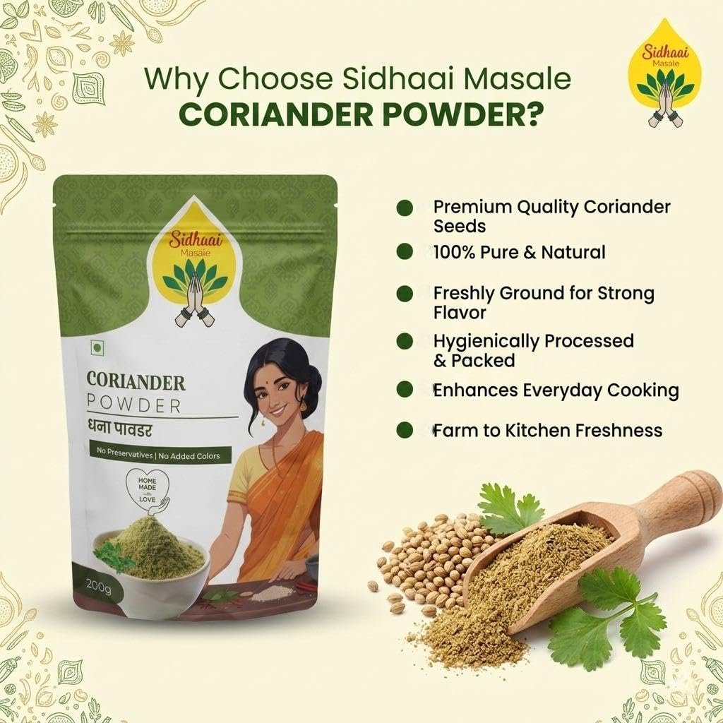 Premium Coriander Powder Green 100 grams | Pure Ground Dhaniya Powder | Aromatic Spice for Cooking | Fresh Flavor Enhancer for Curries, Gravies, Vegetables & Daily Indian Cuisine - Image 6