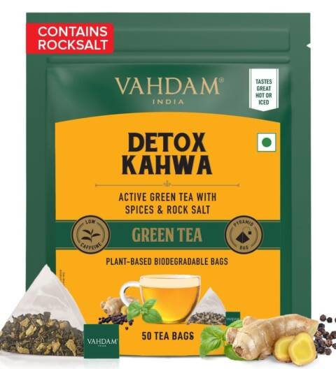 Detox Kahwa - 50 TB | Desi 6-Spice Blend | Aids Digestion, Boosts Immunity & Metabolism | Ginger, Tulsi, Cloves & Rock Salt | Non-GMO