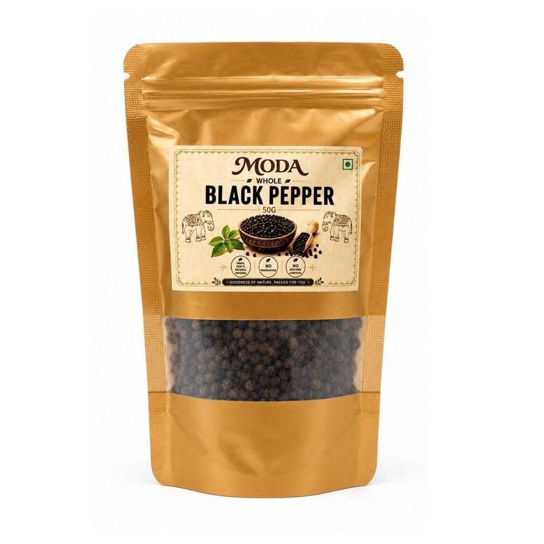 Black Pepper | kali Mirch Whole 100 GM | Premium Black Pepper Whole | Natural Sabut Kali Mirch | Fresh Aromatic Spice for Cooking, Seasoning & Everyday Kitchen Use