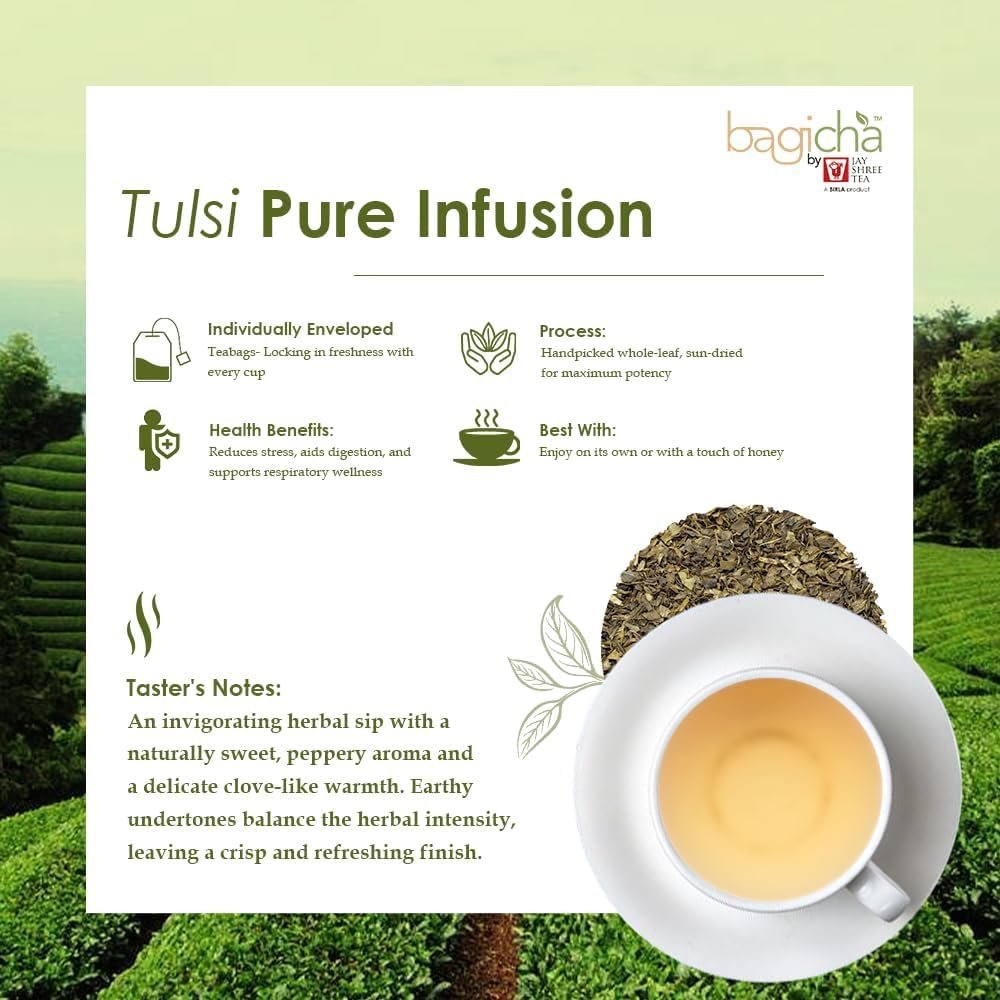 Tulsi Pure Infusion | Stress Relief - 50 Tea Bags - Image 7