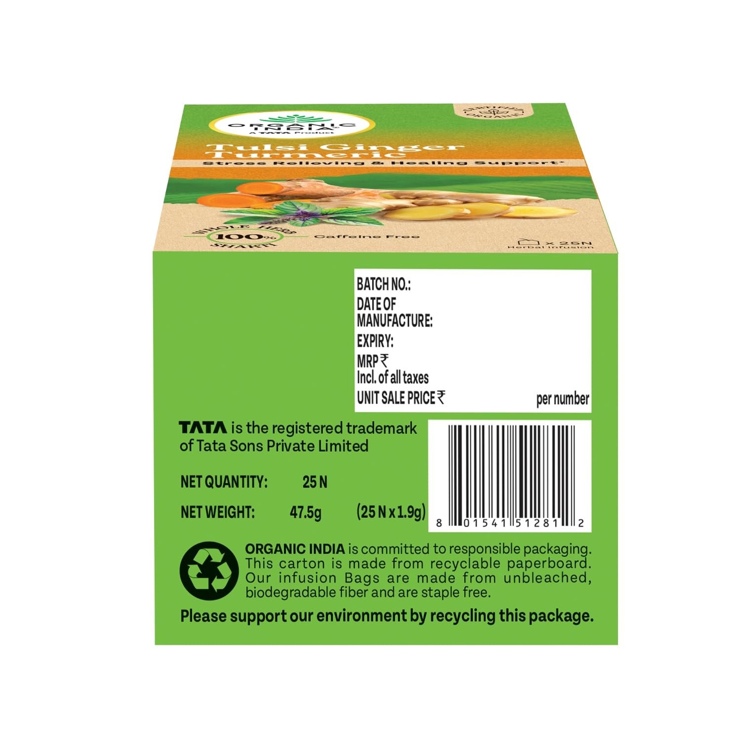 A TATA Product Tulsi Ginger Turmeric - 25 Tea Bags, Boosts Immunity, Supports Healing & Recovery, Rich in Antioxidants, Made with Tulsi, Turmeric, Cinnamon, and Pepper - Image 2