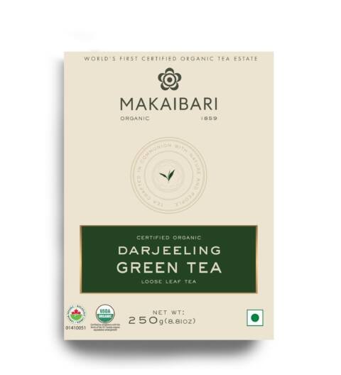 Darjeeling Organic Whole Leaf Green Tea | 250 Gm Monocarton | 125 Cups | Antioxidant-Rich | Handpicked Premium Green Tea