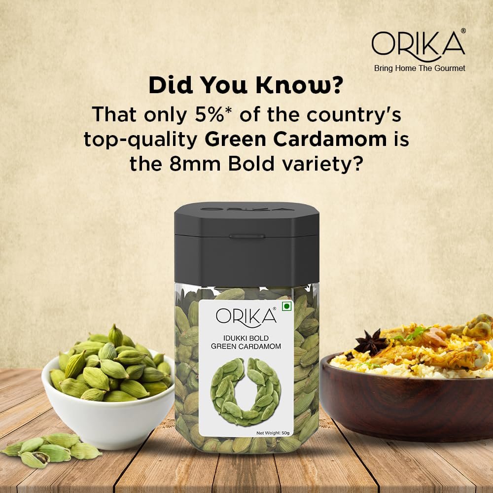 Idukki Bold Green Cardamom (Hari Elaichi) 50g | 100% Natural Sabut Elaichi | Intense Aroma for Tea, Biryani & Sweets | No Added Preservatives - Image 3