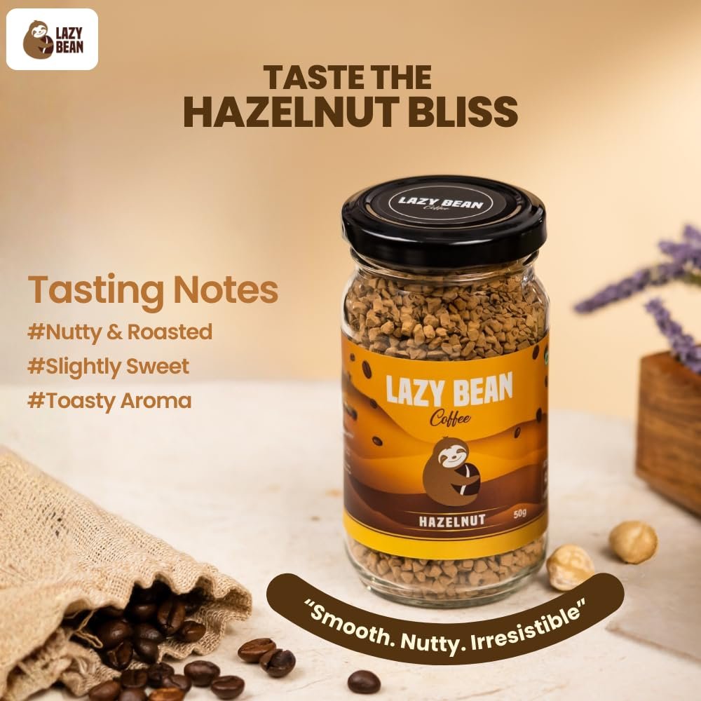 Hazelnut Flavoured - Premium Instant Coffee Powder 50 g | Strong Black Coffee, Rich Aroma, Quick-Dissolving Granules | Ready in Seconds for Hot or Iced Brews at Home, Office, Travel - Image 3
