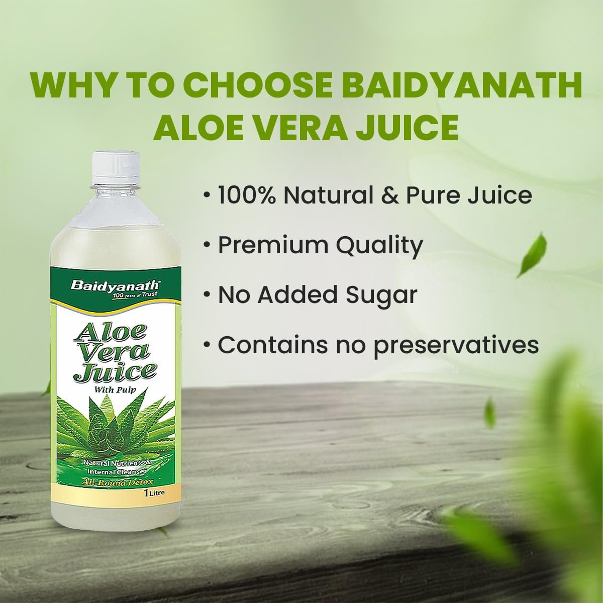 Aloe Vera Juice 1L | Pure Organic Aloevera Juice with Natural Enzymes & Antioxidants | Helps in Gut Health, Skin Nourishment | No Added Sugar - Image 4