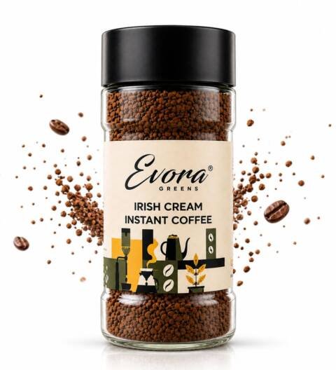 100gm Instant Coffee Powder | Irish Cream Flavour | Coffee with Arabica & Robusta Blend - Medium Roast | Make Café Style Hot or Cold Coffee, black Coffee, Cappuccino, Latte at Home | Make 50 Cups
