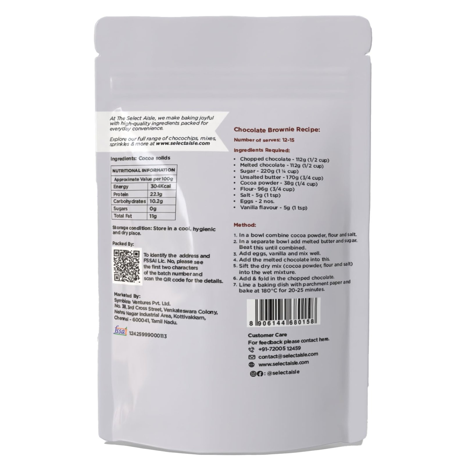 Unsweetened Dutch Processed Cocoa 250g | Baking Use | Alkalised | Medium Brown Colour - Image 2