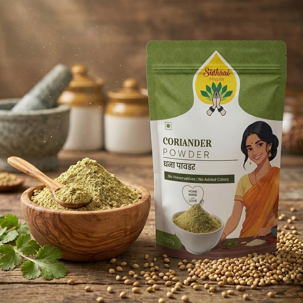 Premium Coriander Powder Green 100 grams | Pure Ground Dhaniya Powder | Aromatic Spice for Cooking | Fresh Flavor Enhancer for Curries, Gravies, Vegetables & Daily Indian Cuisine - Image 4