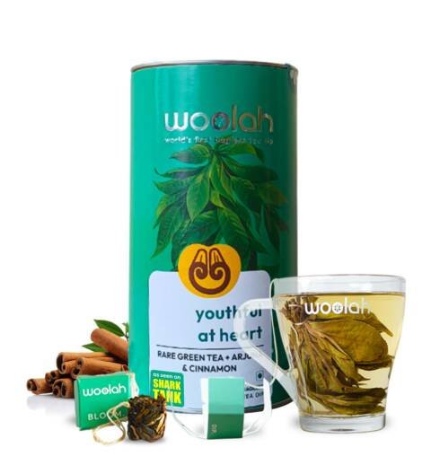 Bagless Whole Leaf Green Tea with Arjuna & Cinnamon | Naturally Grown | Rich in Antioxidants | Heart-Friendly Wellness Tea | Plastic-Free Brewing | (30 Dips/60 cups)