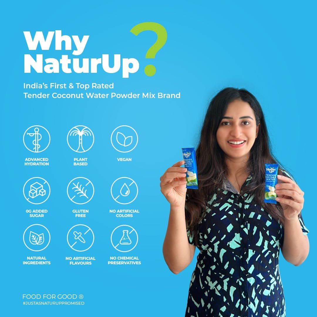 Tender Coconut Water Powder Mix, 100 Sachets(1200g) | Instant Nariyal Pani with No Added Sugar, Flavours or Preservatives | Electrolytes for Hydration & Energy | For Glowing Skin & Refreshment - Image 6