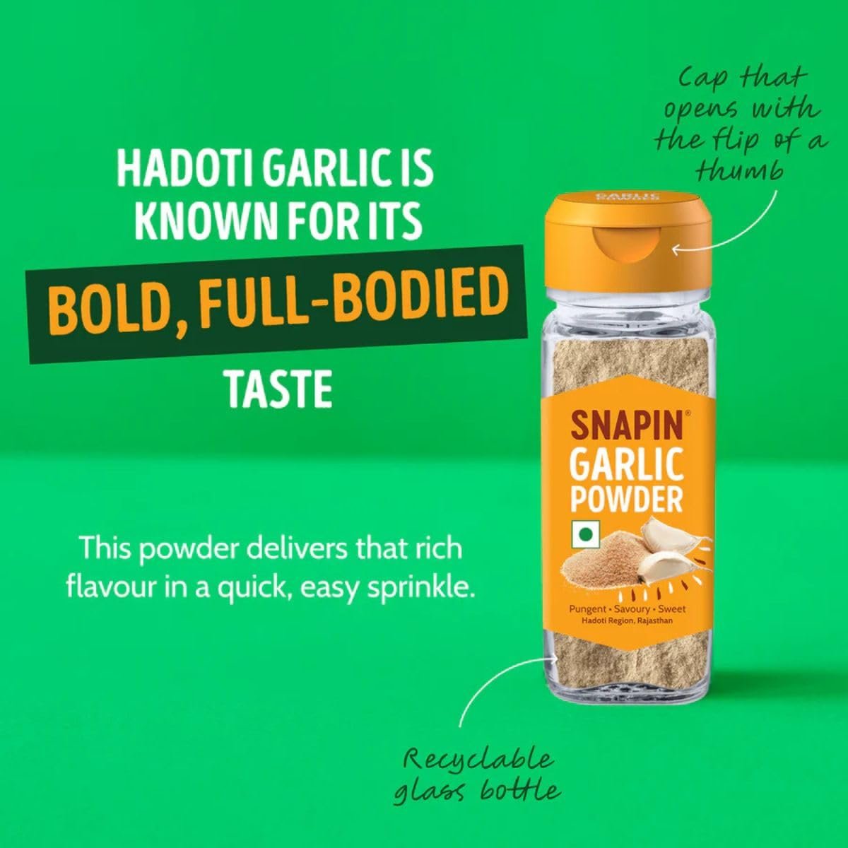 Garlic Powder & White Onion Powder (50g+50g) | Ready to use | Sourced From Rajasthan & Gujarat | Zero added Colours, Fillers & Preservatives | Pack of 2 - Image 2