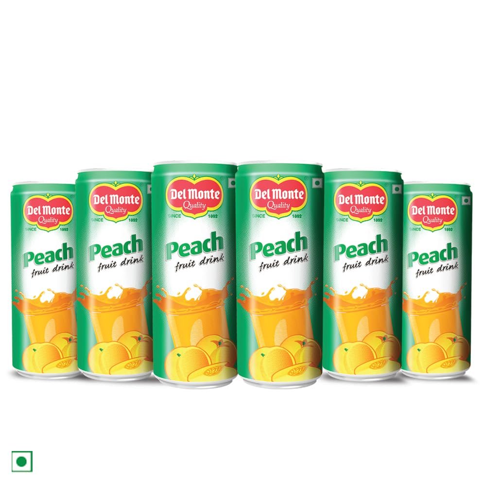 Peach Fruit Drink (6 X 240 ML Can) -With Real Peach bits | Sweet, Juicy & Perfect for Cocktails & Mocktails - Image 2