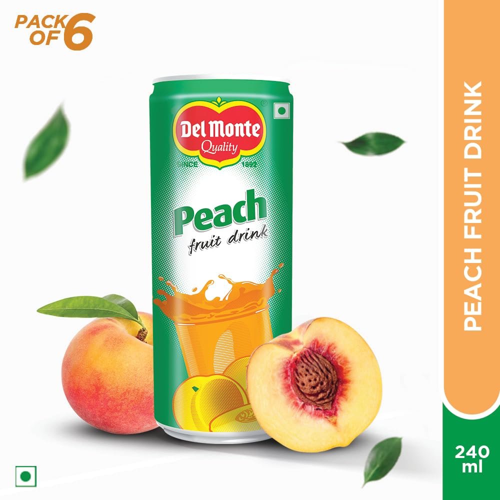 Peach Fruit Drink (6 X 240 ML Can) -With Real Peach bits | Sweet, Juicy & Perfect for Cocktails & Mocktails - Image 4