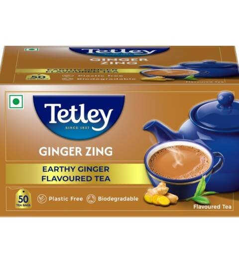 Ginger Zing Flavoured Chai Black Tea 50 Tea Bags,100 Grams