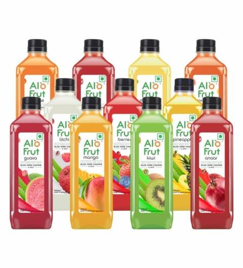 Fruits Drink with Tasty Aloevera Chunks & Juice 300 ml - Pack of 24 | Goodness of Fruits and Aloevera | Ready-to-Serve Fruit Juice | Fruit Juice Combo Pack
