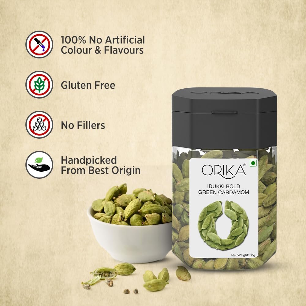 Idukki Bold Green Cardamom (Hari Elaichi) 50g | 100% Natural Sabut Elaichi | Intense Aroma for Tea, Biryani & Sweets | No Added Preservatives - Image 8