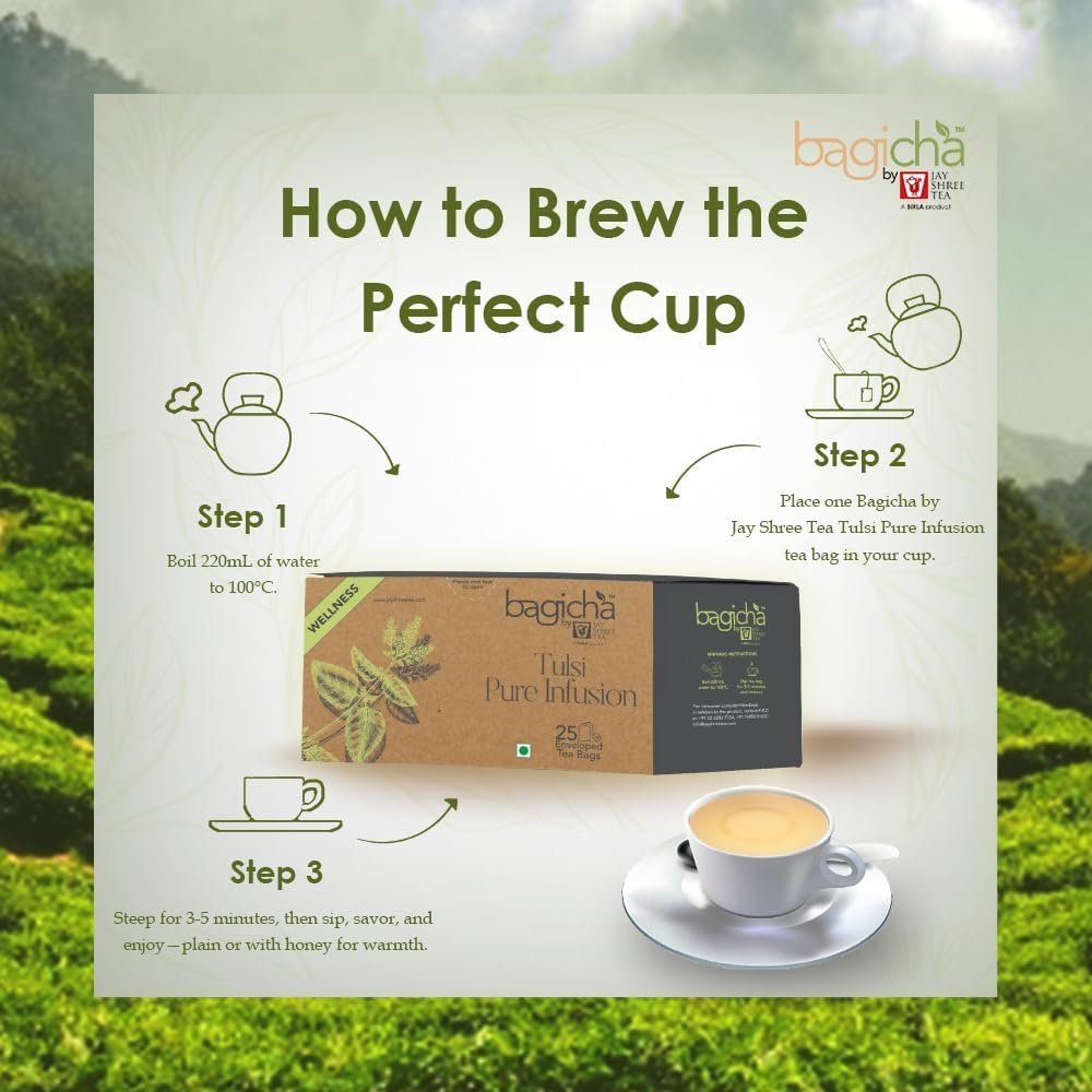 Tulsi Pure Infusion | Stress Relief - 50 Tea Bags - Image 4
