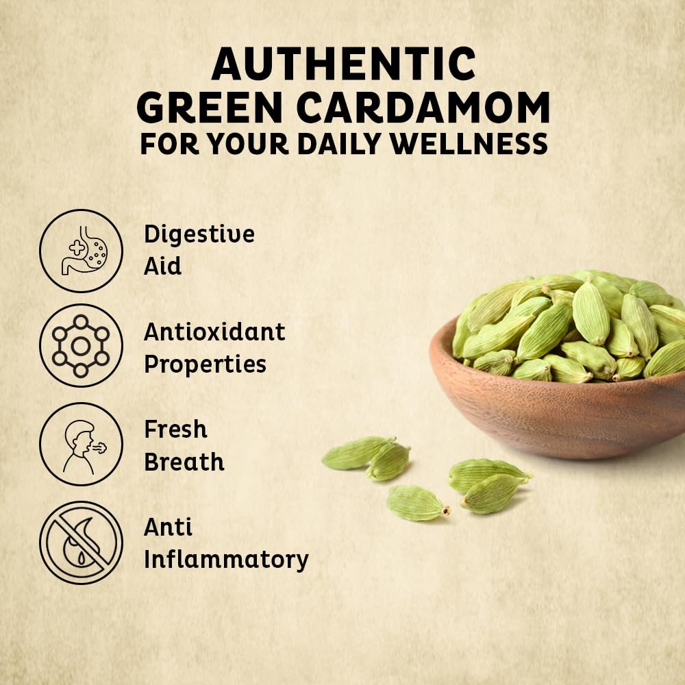 Idukki Bold Green Cardamom (Hari Elaichi) 50g | 100% Natural Sabut Elaichi | Intense Aroma for Tea, Biryani & Sweets | No Added Preservatives - Image 7