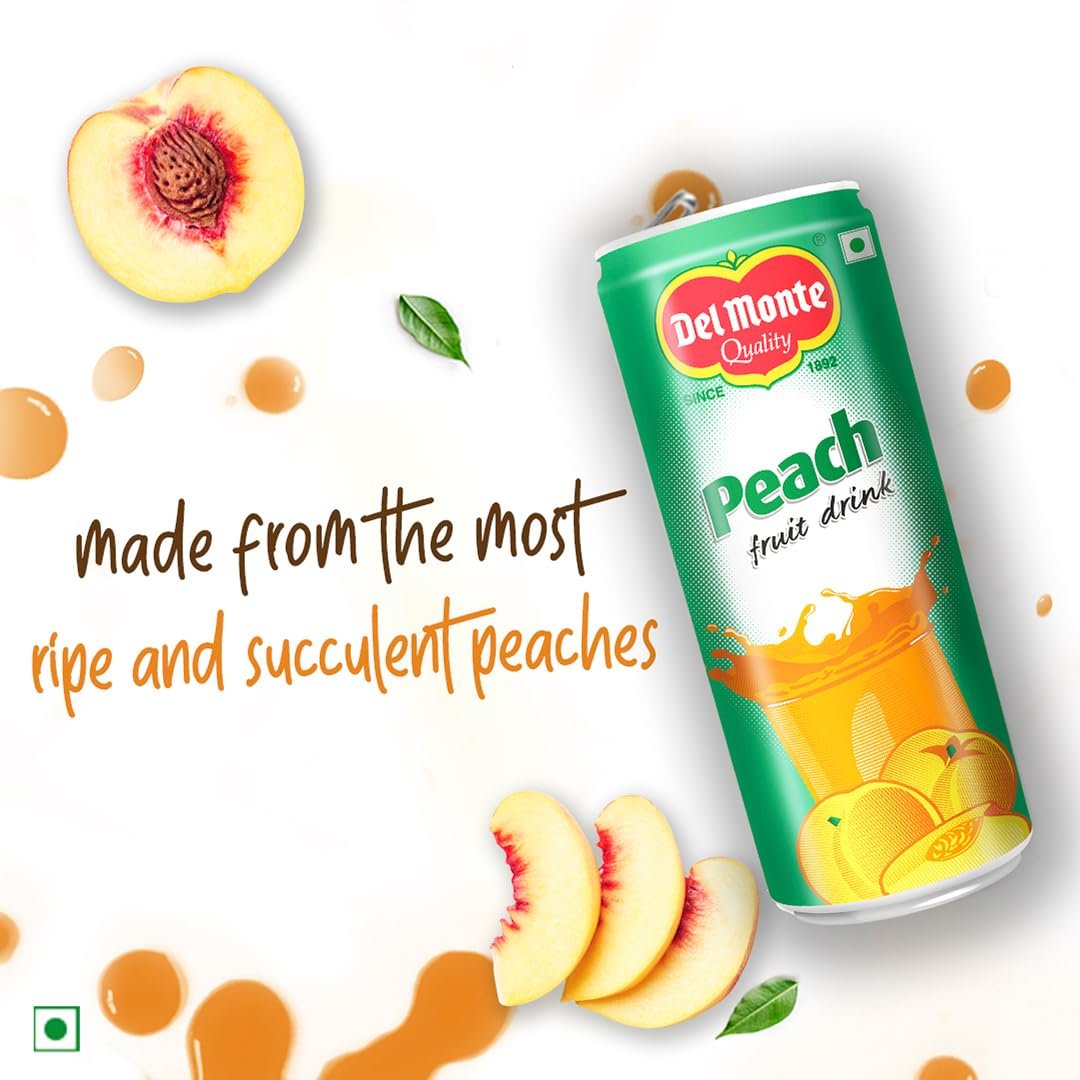 Peach Fruit Drink (6 X 240 ML Can) -With Real Peach bits | Sweet, Juicy & Perfect for Cocktails & Mocktails - Image 6