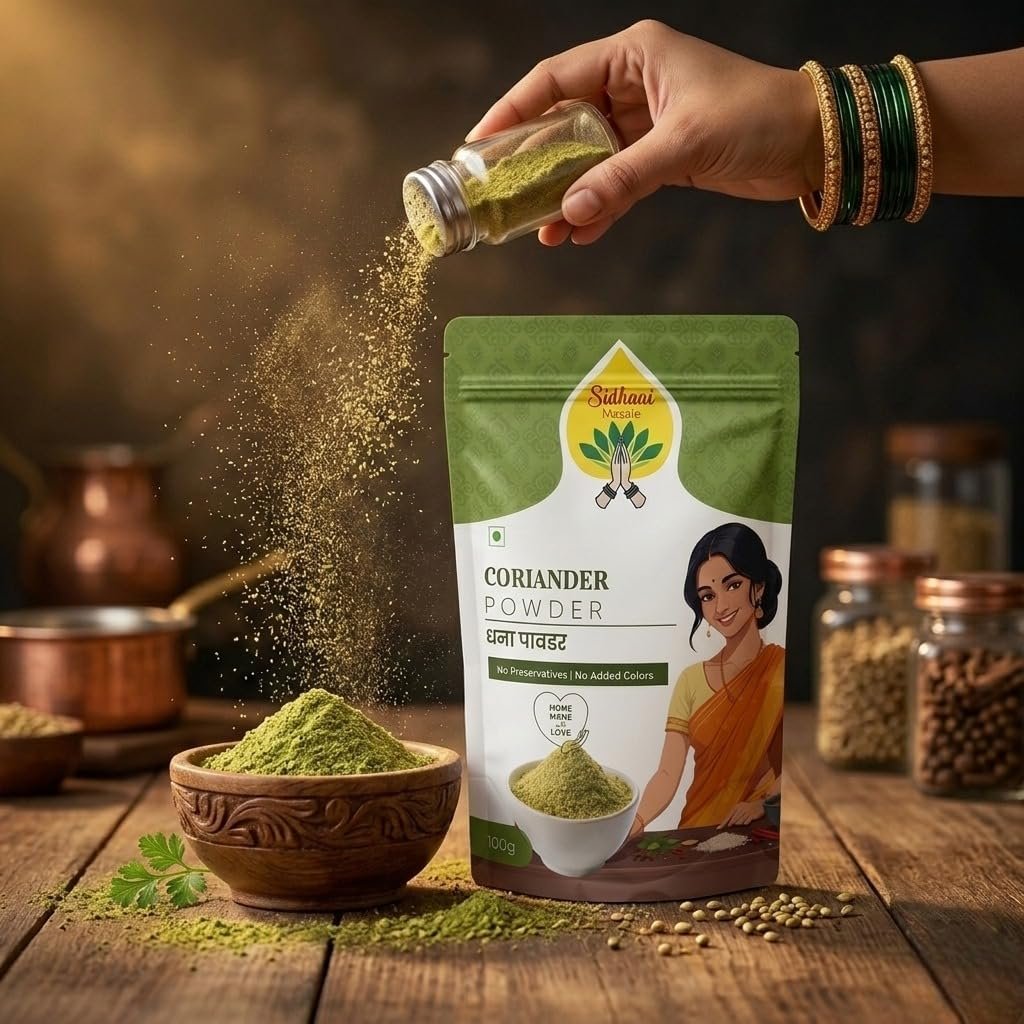 Premium Coriander Powder Green 100 grams | Pure Ground Dhaniya Powder | Aromatic Spice for Cooking | Fresh Flavor Enhancer for Curries, Gravies, Vegetables & Daily Indian Cuisine - Image 3