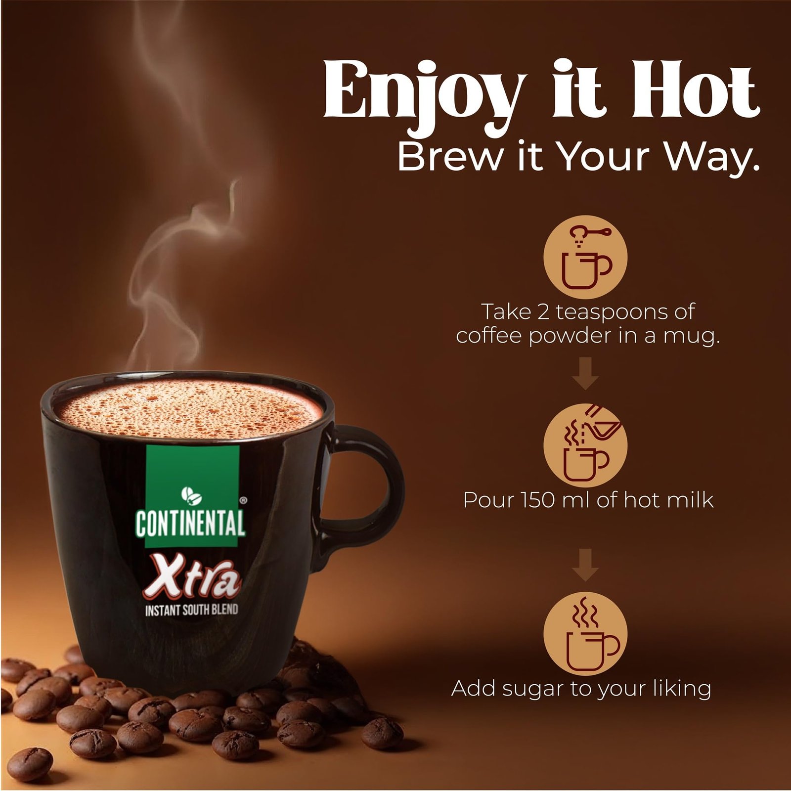 XTRA Instant Coffee Powder | 200g Jar | 30% Chicory and 70% Robusta Coffee | Medium Roast Instant Coffee | Granulated Instant Coffe - Image 5