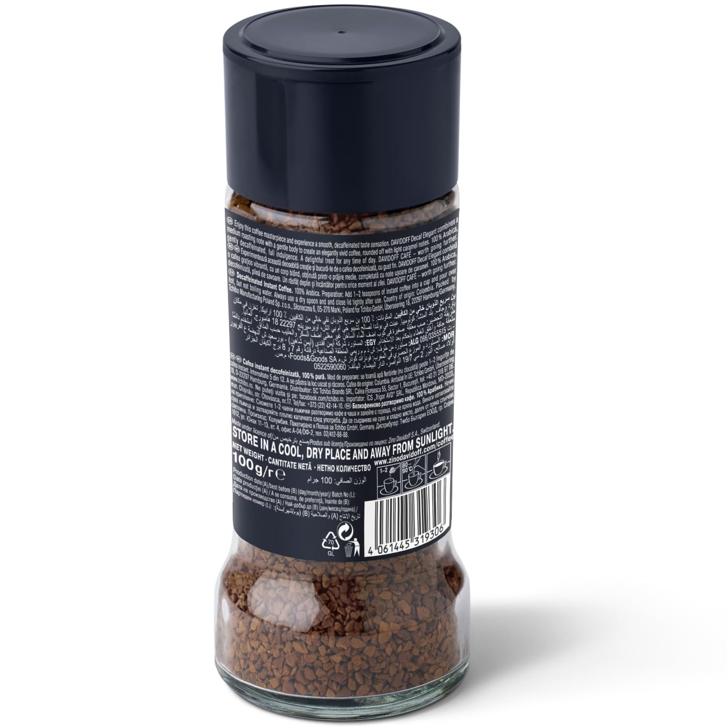 Decaf Elegant Instant Coffee - 6/12 Intensity - 100% Arabica - 100G, Granule. - Image 2