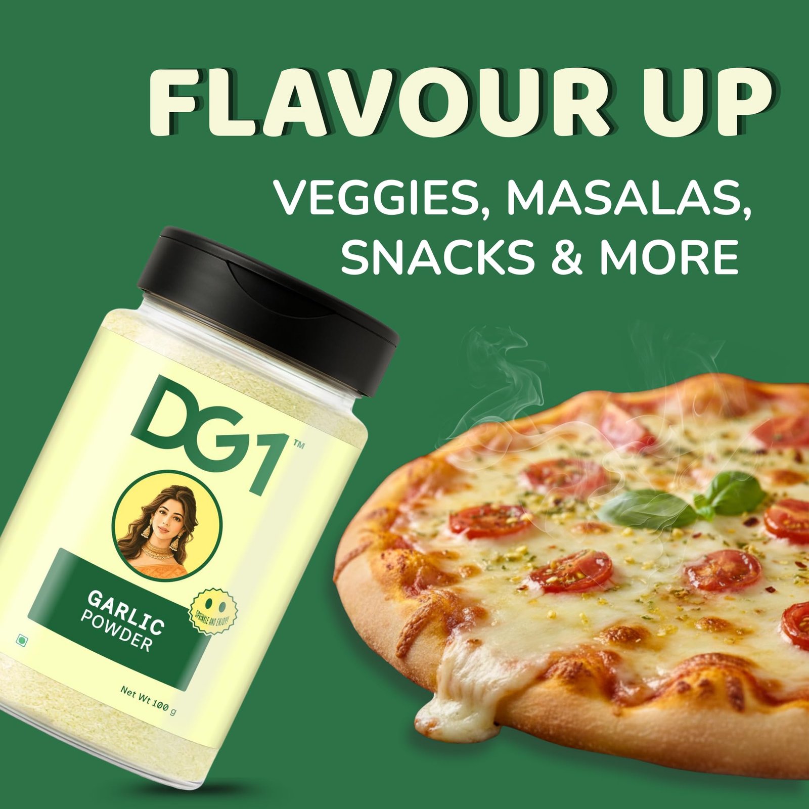Garlic Powder | Freeze Dried Garlic Seasoning for Pizza, Pasta, Curry & Cooking | Ready to Use Lahsun Powder | 100g - Image 3