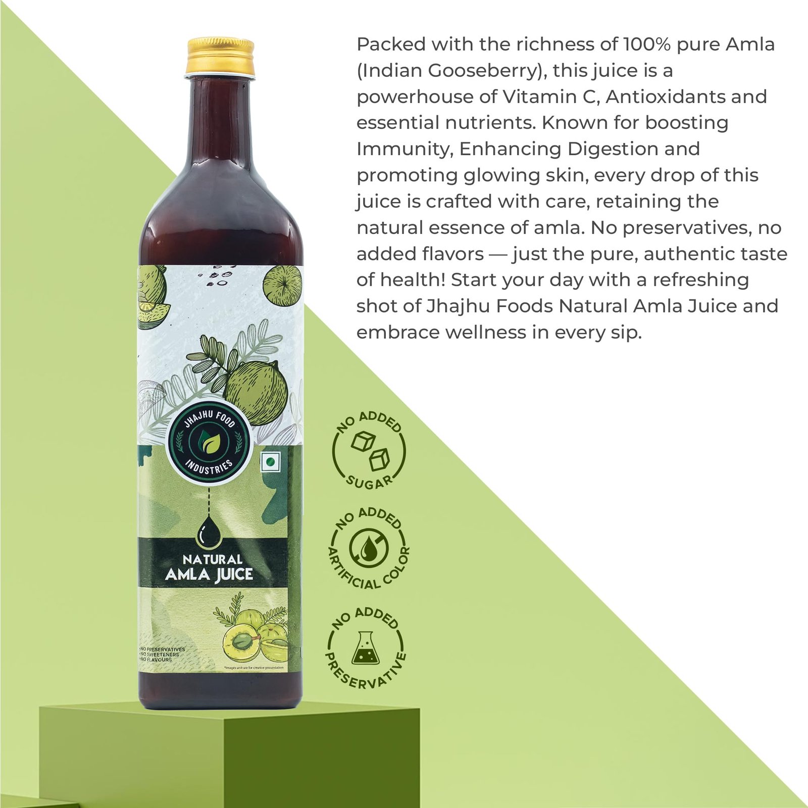 Foods Amla Juice 1L | 100% Pure Indian Gooseberry Juice | No Added Sugar, No Preservatives, No Artificial Flavours | Rich in Vitamin C & Antioxidants | Supports Immunity, Hair & Skin Health | Ayurvedic Health Drink - Image 2