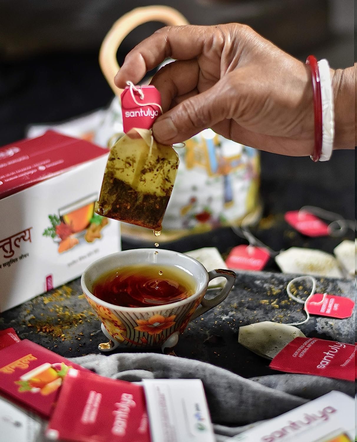 Herbal Tea –Turmeric, Tulsi,Moringa,Hibiscus & Ginger, 48 Tea Bags - Image 4