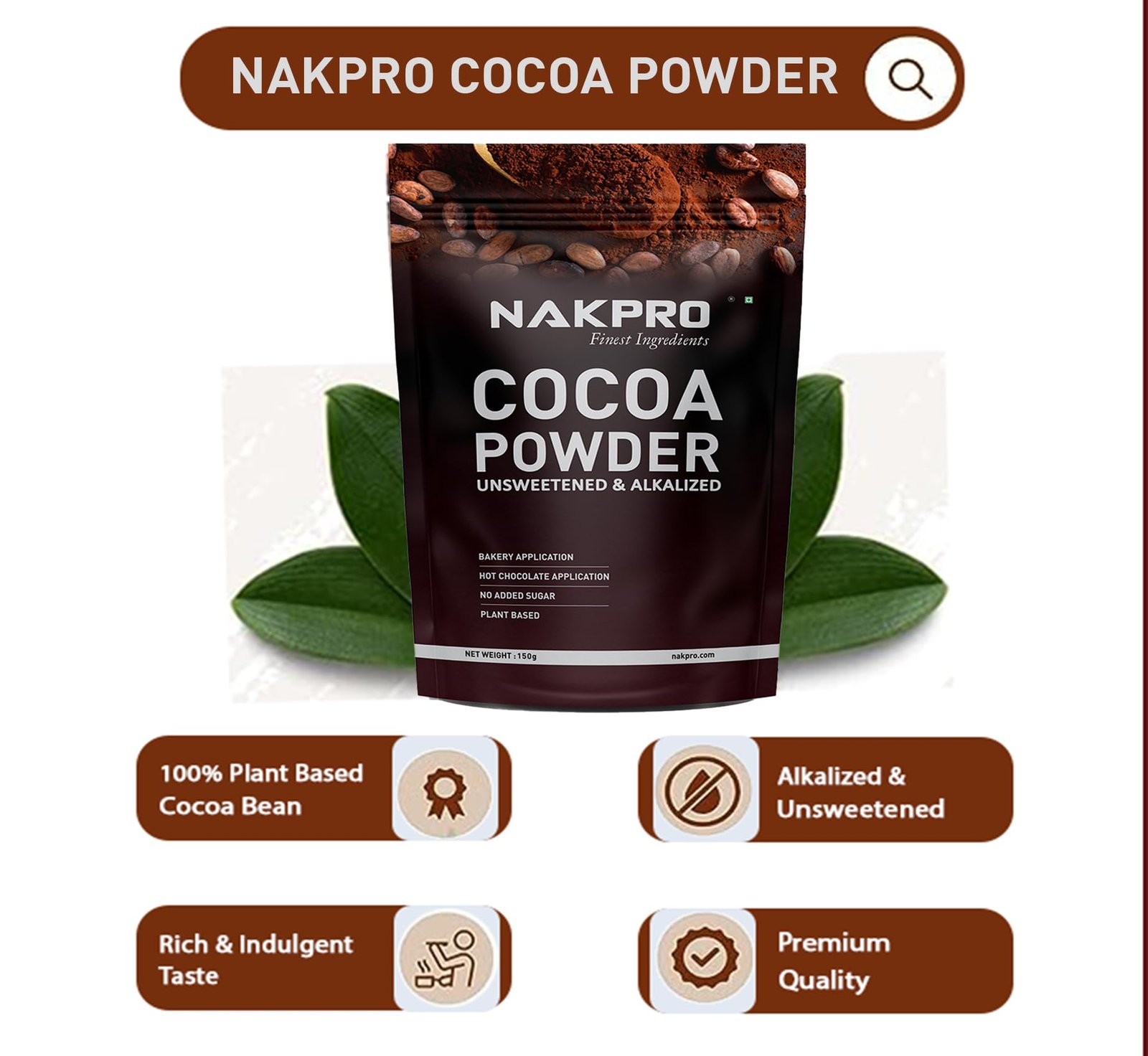 100% Pure & Natural Unsweetened Plant Based Cocoa Powder, 150g | 22.5g Protein | Ideal for Cake, Baking, Hot Chocolate, Milkshakes & More (150g) - Image 5