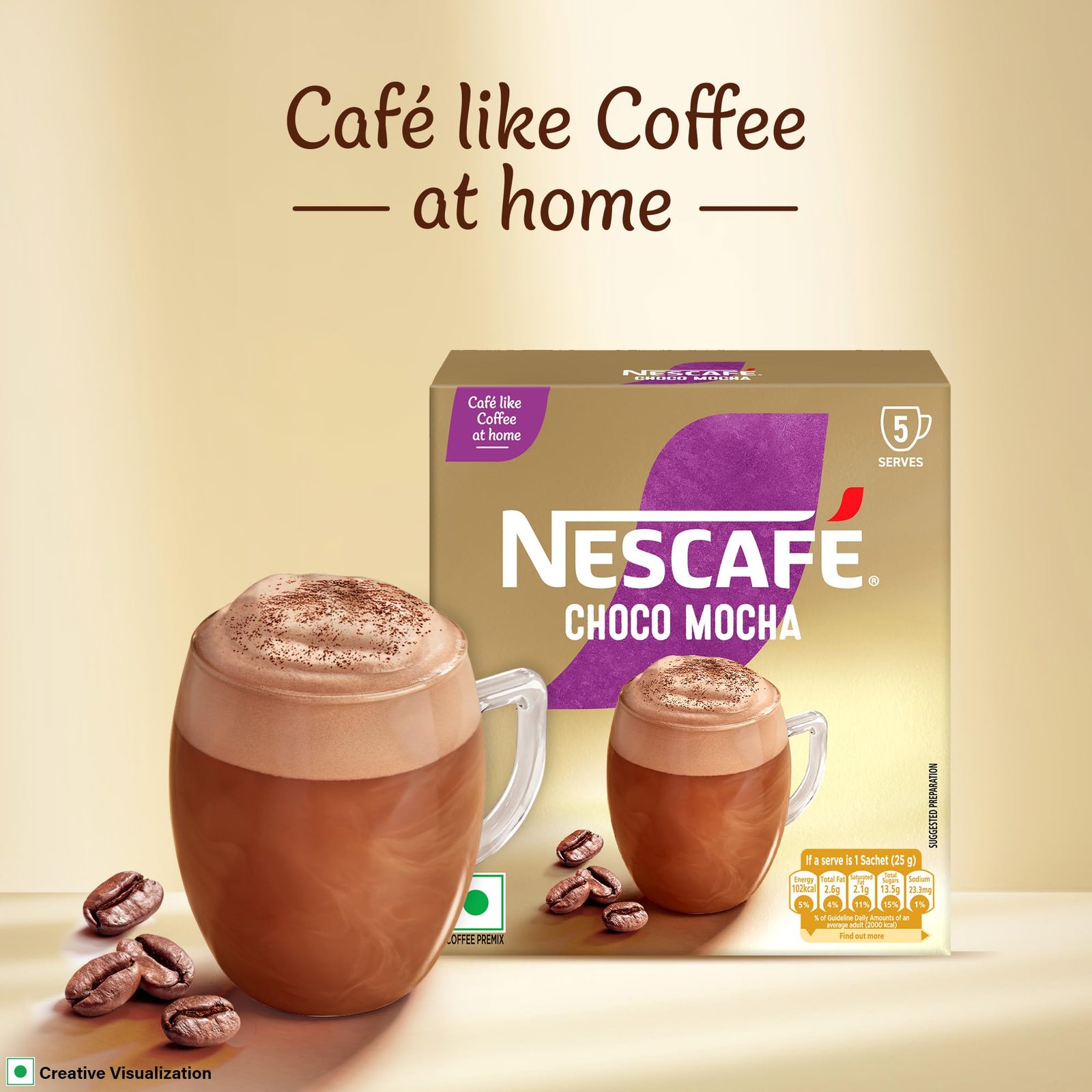 Nescafé Choco Mocha Instant Coffee Premix, 125g, (5 Sachets x 25 g) - Image 4