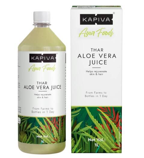 Thar Aloe Vera Juice (With Pulp) | Rejuvenates Skin And Hair | Natural Juice Made Within 4 Hours Of Harvesting | No Added Sugar, 1L